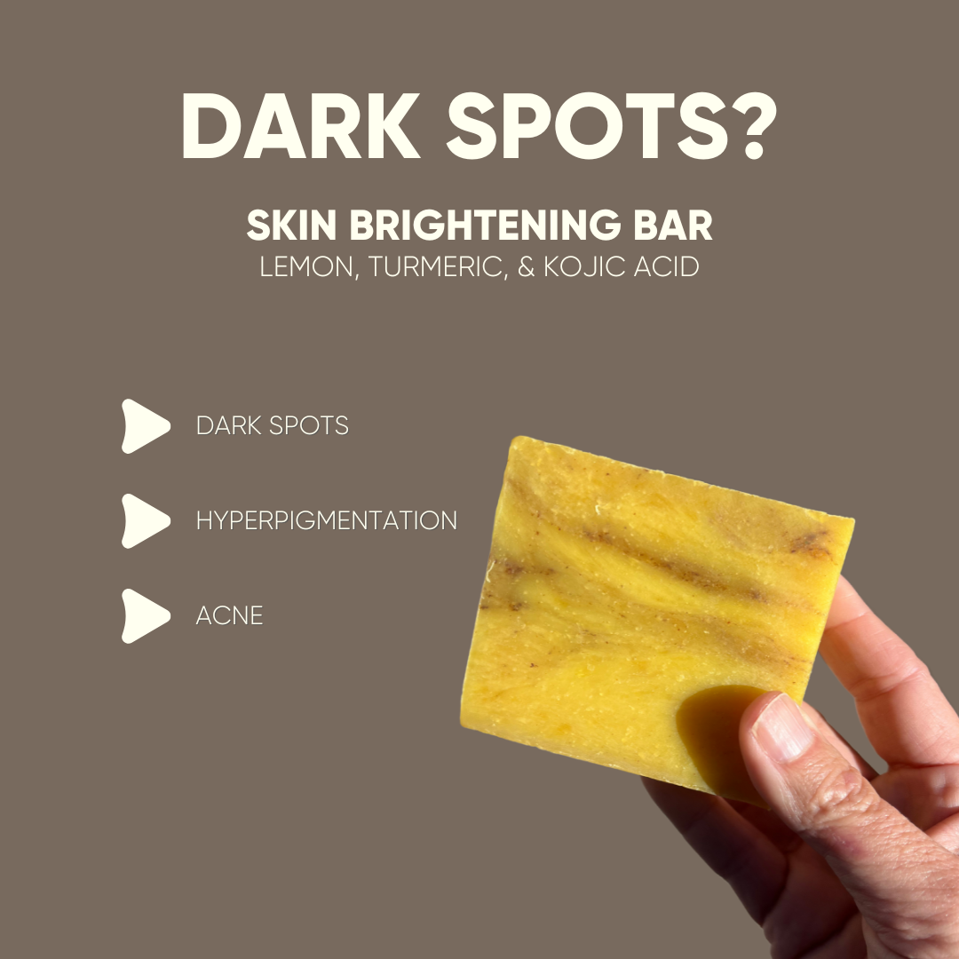 Skin Brightening Bar | Lemon, Turmeric, & Kojic Acid Soap | For Acne, Dark Spots, & Hyperpigmentation